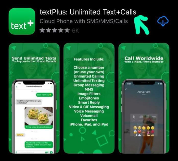 download text plus for foreign number 