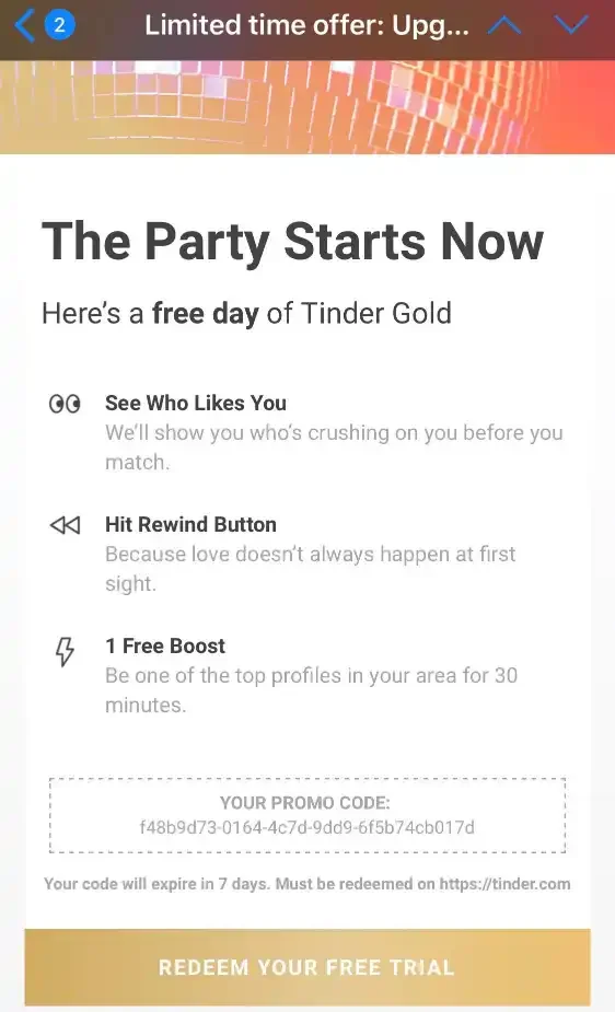 How to get Tinder Gold for free