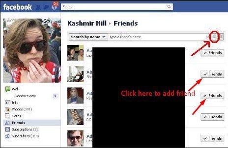 add friend button on Facebook