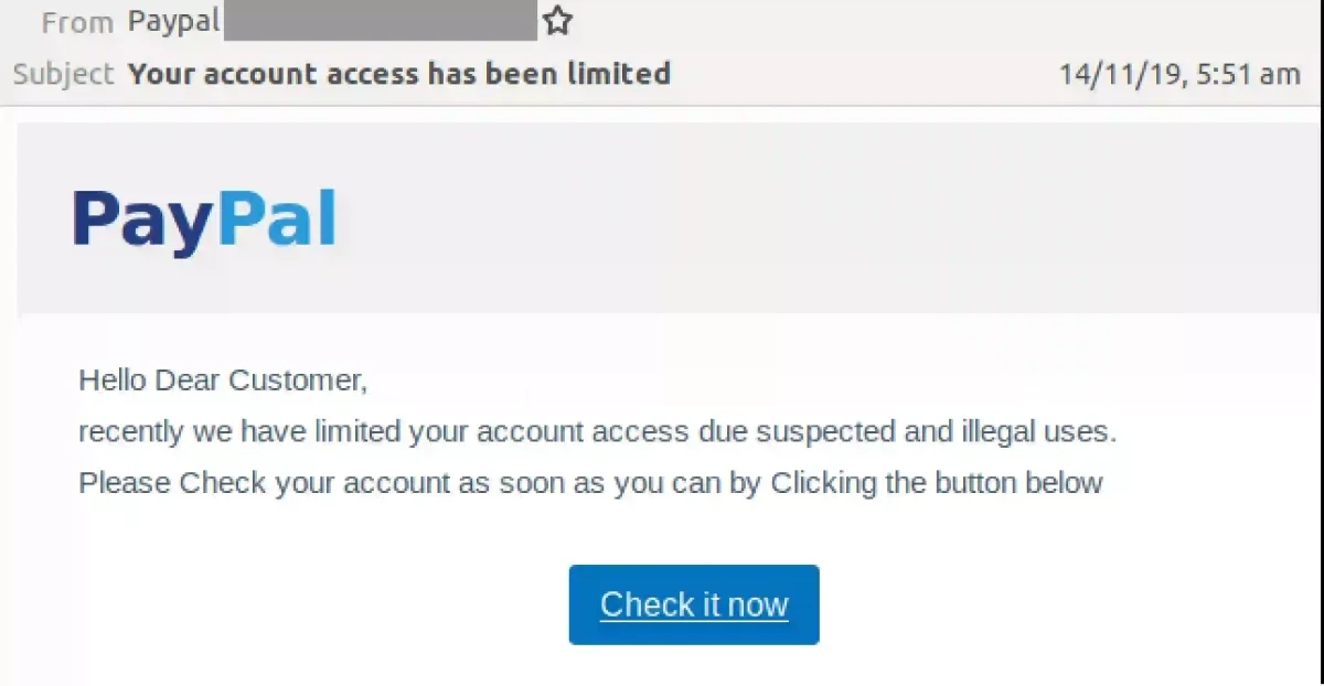 limited account scam