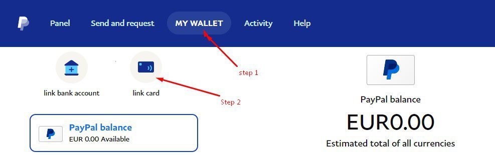 click on wallet to transfer money from gift card to your bank account